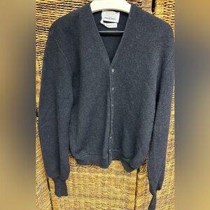 Robert Bruce, Designed:Arnold Palmer, Alpaca/Wool- Men's Blue Cardigan‎ Sweater